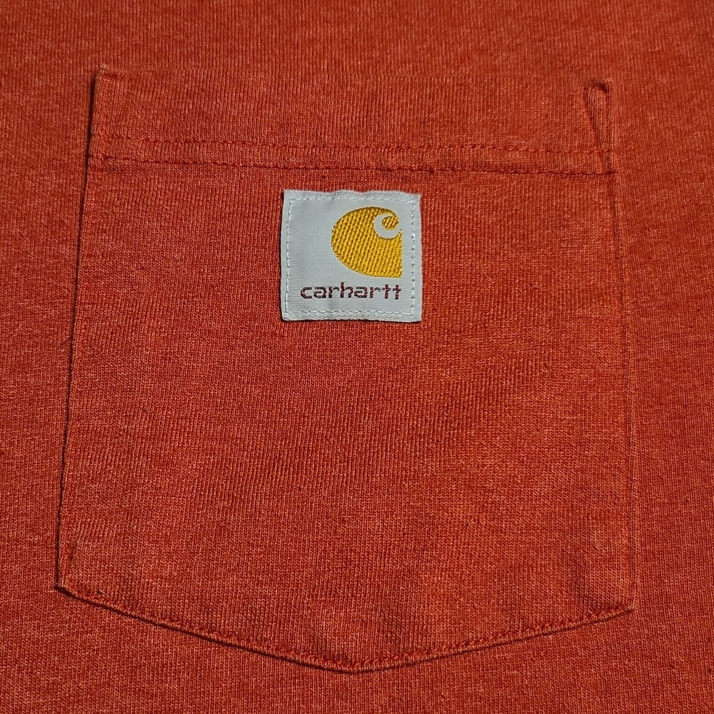 Carhartt Loose Fit T Shirt Small Orange K87-M Work Wear Pocket Tee